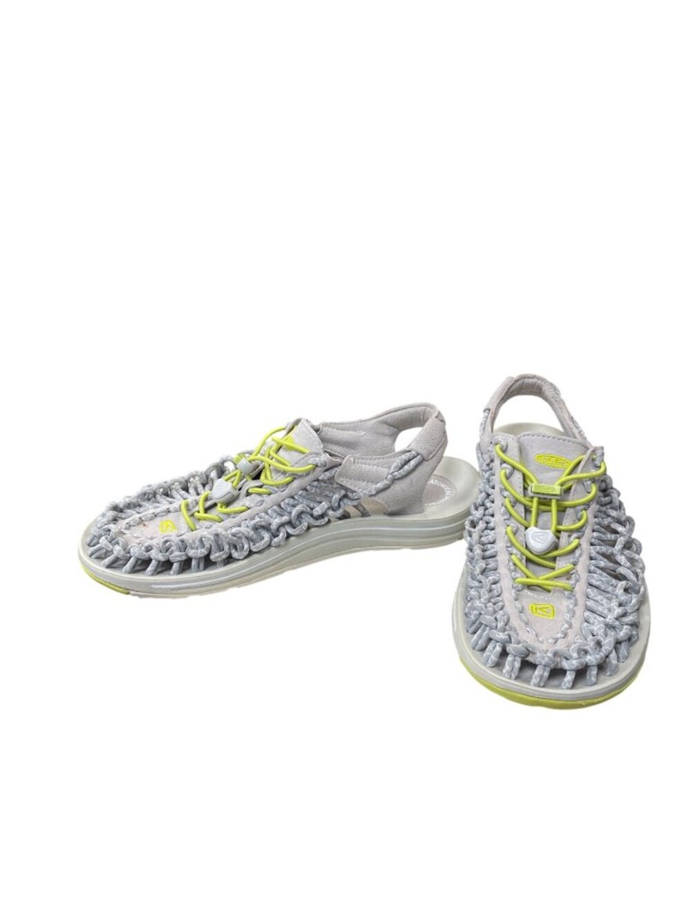 Keen Flex Zone womens gray lime suede casual walking sandals sz 8 SKU 10-850